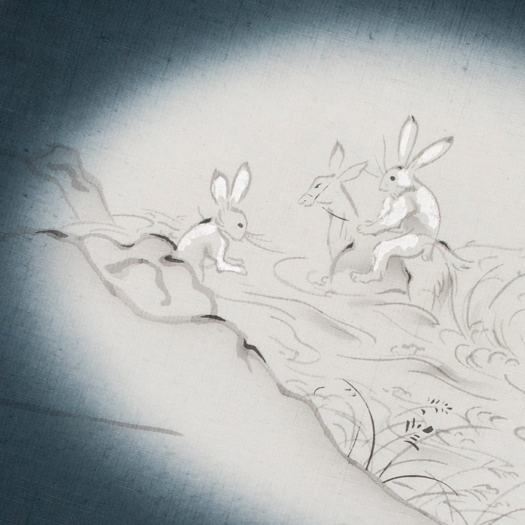 超美品　着物　正絹　付け下げ　鳥獣戯画　染め　手書き　モスグリーン　157個性的 超美品 着物 正絹 付け下げ 鳥獣戯画 染め 手書き モスグリーン