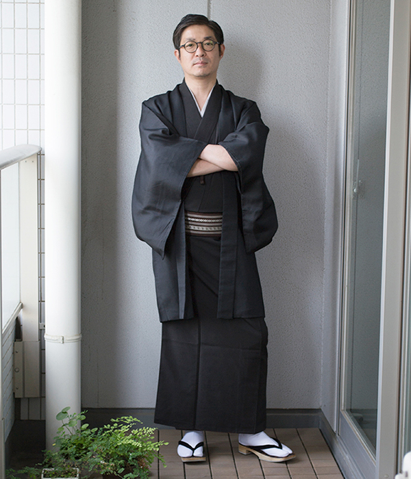 大島紬、男性用、羽織と着物-